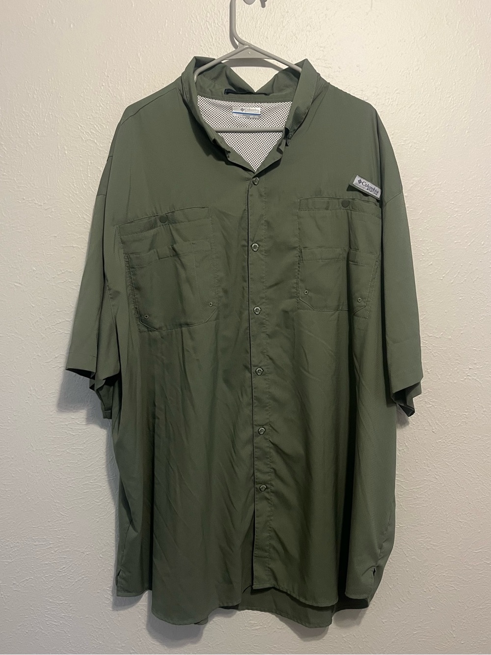 Columbia Men’s PFG Tamiami Short Sleeve Shirt Olive Green Omni-Shade 4XLT Tall